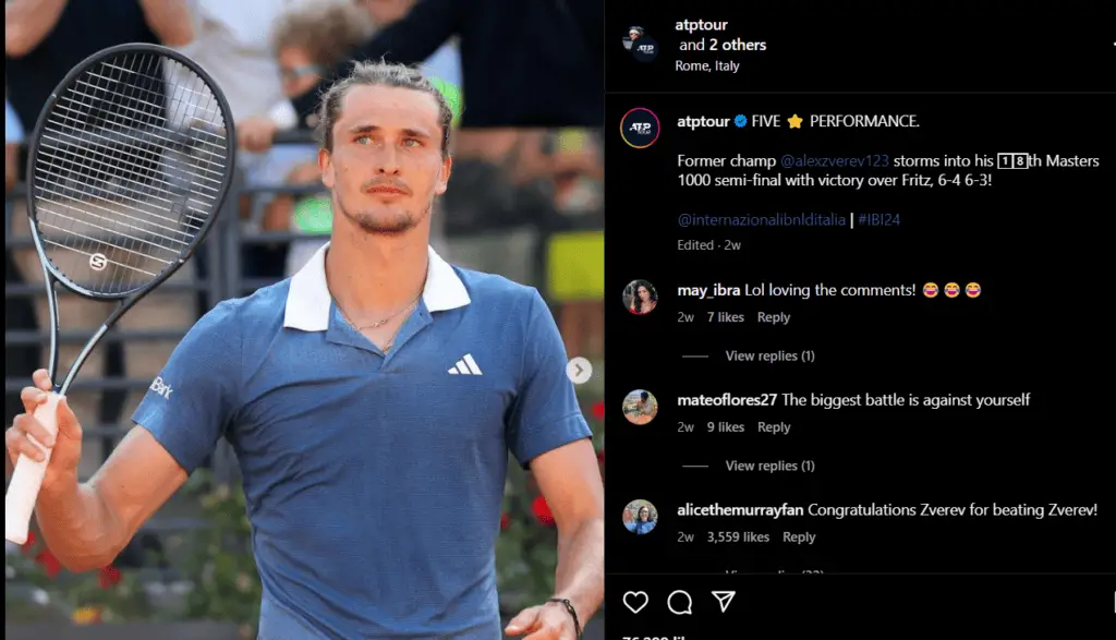 Alexander Zverev un joueur de tennis